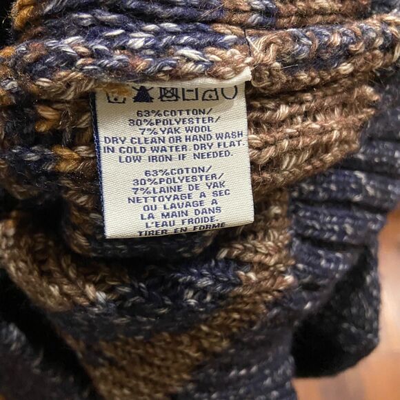 Schott NYC Prescott Southwestern NWT Cardigan Sweater Yak Wool Blue Tan Men's M - Picture 8 of 10